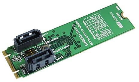 M.2 B + M key to SATA 7pin x2 Converter