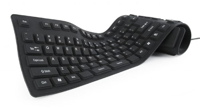 Flexible keyboard, USB, OTG adapter, black color, US layout (KB-109F-B)